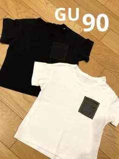 GU Tシャツ ブラック ホワイト 90㎝のサムネイル