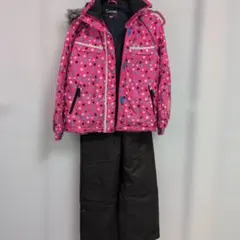 スキーウェア 上下セット 子供用 花柄 ピンク - メルカリ