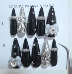 ブラック×リボン×埋めつくし 地雷系 量産型 韓国 フレンチガーリー スナ系