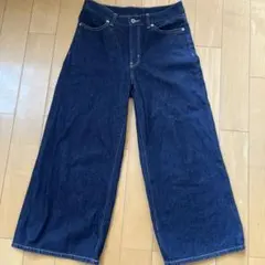 GU ダークブルーワイドパンツ M