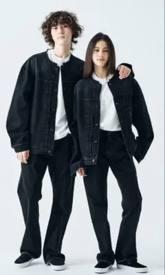 ブラックデニムジャケット・パンツセット