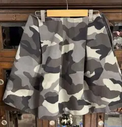 Luftrobe フレアスカート 迷彩柄 グレー