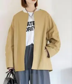 美品✨2024SS ジャーナルスタンダード グログランノーカラーコクーンコートのサムネイル
