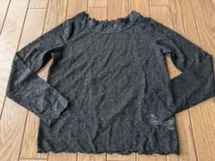 【アクシーズファム】ブラック系 レース フリル 長袖シャツ トップス F