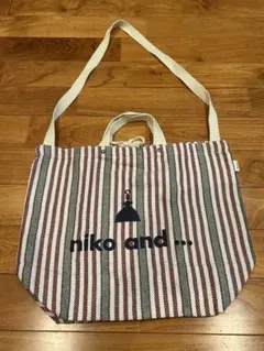 niko and… ストライプ柄 2WAYキャンバストートバッグ