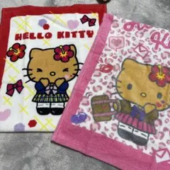 日焼けキティ　制服キティ　平成ギャルキティ　フェイスタオル　２枚セット　新品