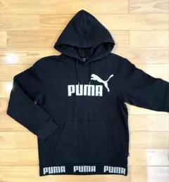 美品 PUMA ブラック フード付き長袖トレーナー Sサイズ