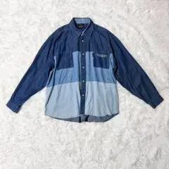 JUNCHINO ジュンキーノ パッチワーク デニム 長袖 シャツ M〜Lのサムネイル
