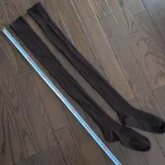 ブラウン リブ編み ロングソックス しまむらのサムネイル