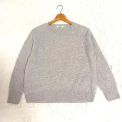 ヒューマンウーマン　カシミア100％　セーター　霜降りライトグレー　M