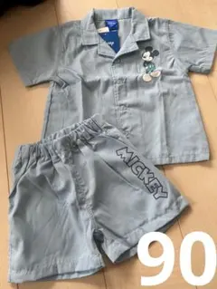 新品　ベビー服　子供服　半袖　ショートパンツ　セットアップ　ミッキー　水色