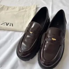 ZARA ダークブラウン ローファー 38