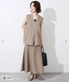 新品タグ付　SLOBE IENA ニットジレ＆フレアスカート セットアップ