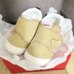 ミキハウス 12.5cm ベージュ シューズ 箱付き