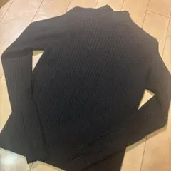 リブ編み ブラックニット 長袖