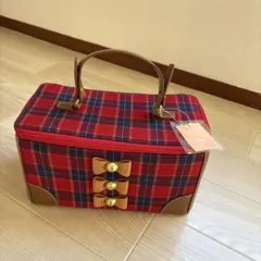 サマンサヴェガ　赤と青のチェック柄バッグ