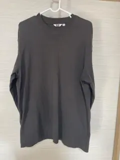 UNIQLO U クルーネックTシャツ/長袖 ダークブラウン