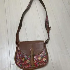 KENZO ケンゾー 花柄PVC×本革 レザー ミニショルダーバッグ 赤(レッド 