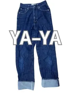 YA-YA デニムパンツ ロールアップ ワイド ストレート インディゴ 24のサムネイル