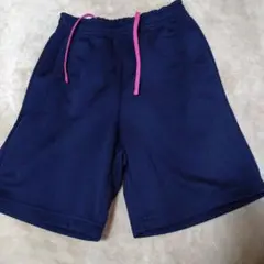 TIGORAネイビー 半ズボン ウエストゴム ピンク紐 150
