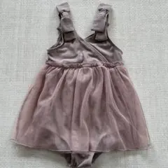 ピンクベージュ フリル付きワンピース水着