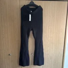 新品未使用品【MOUSSY】リブ編み ブラック パンツ サイズ1♪のサムネイル
