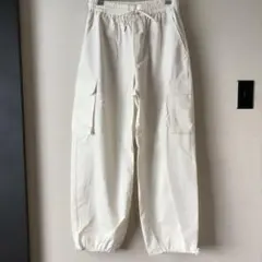 GU ジーユー カーゴプルオンパンツ M ナチュラル イージーパンツ