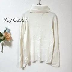 5 レイカズン 長袖 カットソー タートルネック リブ スリット シンプル