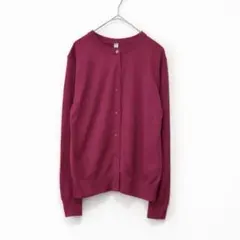 UNIQLO／UVカットクルーネックカーディガン（長袖）／ピンク／L