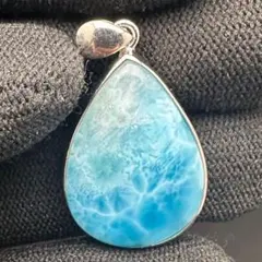 ラリマー高発色【高品質】S925ペンダントトップ天然石癒し平和愛情ブルー海模様
