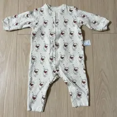 ユニクロ　ベビー　パジャマ　ロンパース　カバーオール　キルト　プーさん　白