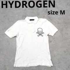 294○ HYDROGEN スカルプリント ポロシャツ ホワイト Mのサムネイル