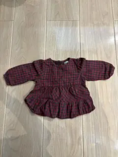 赤と黒のチェック柄シャツ 70