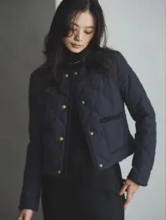 【 TAION × anuans 】ノーカラーキルティングショートダウン