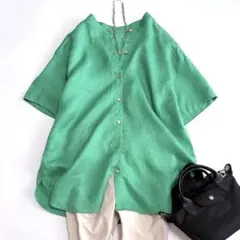 美品 ✨シップス 洗える 3WAYテレデランリネンブラウス 麻100 
