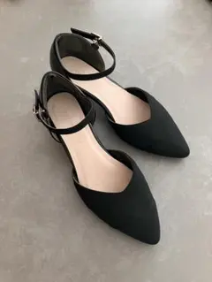 JELLY BEANS ポインテッドトゥパンプス ふわさら 黒 24.5cm