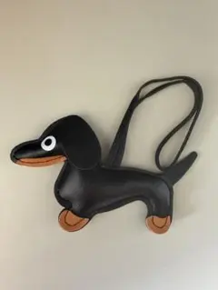 ダックスフンドチャーム レザー バッグタグ キーホルダー
