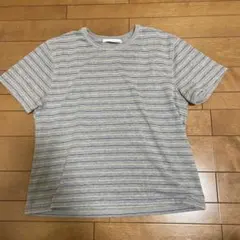 Aunt Marie’s マルチボーダーコンパクトTシャツ　グレーのサムネイル