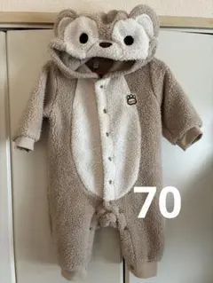 クマデザイン フリースロンパース　70cm