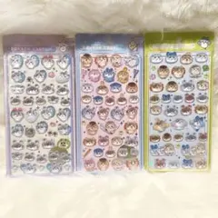 ちいかわ　ボンボンドロップシール　3点セット　みんな　ポーズ　ニコニコ　モモンガ