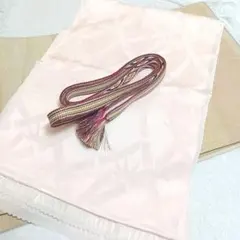 LULU38 帯揚げ 帯締め 2点セット ピンク 竹