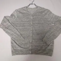 無印良品 ＵＶカットフレンチリネンクルーネックカーディガン　グレー　M