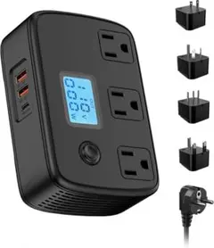 海外旅行用 正弦波変圧器 海外コンセント変換プラグ