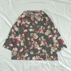 AMERI vintageレトロフラワー ラグラントップス アメリ 花柄 アメリ