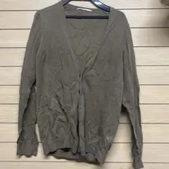 ユニクロ オリーブグリーン 薄手カーディガン 長袖 Mサイズ