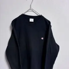 チャンピオン ワンポイント刺繍ロゴ スウェット 黒 160