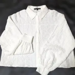 SUGAR SPOON 白 総レース長袖シャツ Fゆったりサイズ未使用タグ付き