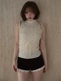 andmary Rosie flower knit tops PNK - メルカリ
