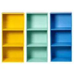 【新品】カラーボックス３段　３個（イエロー、ミントグリーン、ブルー）