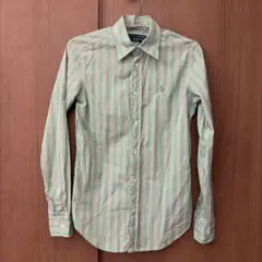 ⭐︎ＧW限定⭐︎Ralph Lauren 緑とピンクのストライプ長袖シャツSサイズ
